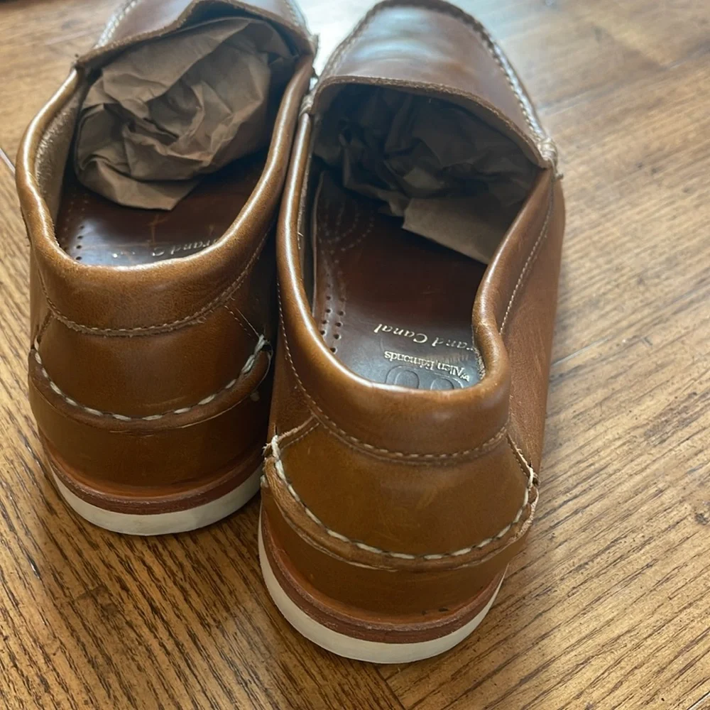 Men's Brown Allen Edmonds Grand Canal Leather Moc-Style Loafers Size 9.5D